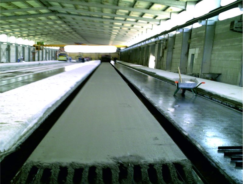 Aushärtung Spannbeton-Hohlplatten