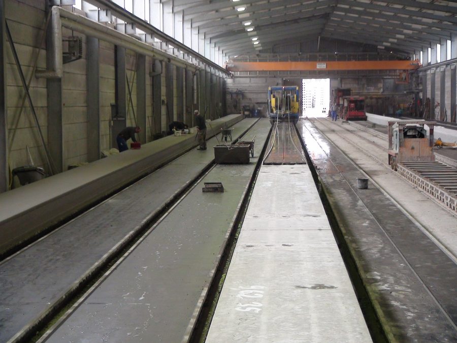 Vorfertigung Spannbeton-Hohlplatten